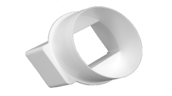EUROPLAST KSD 1 (55х110/100) - Преходник  къс  от плоско към кръгъл въздуховод 