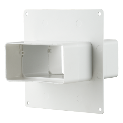 Vents 555 - Конектор за плосък въздуховод 55х110 с декоративна рамка за стена.