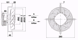 ELPLAST YWF-2E-200-S-92/15-G - Индустриален вентилатор