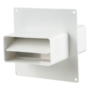 Vents 8581 - Конектор с клапа за плосък въздуховод 60х204 с декоративна рамка за стена.